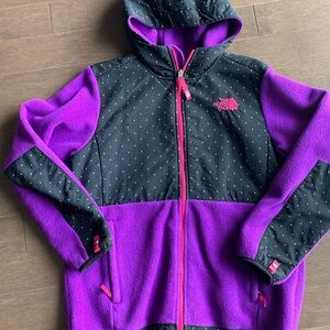 The North Face Kids Purple and Black Hoodie Fleece Jacket XL 18